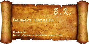 Baumert Katalin névjegykártya